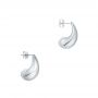  Platinum Platinum Mini Teardrop Dome Earrings - Front View -  107694 - Thumbnail