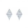 18k White Gold 18k White Gold Modern Bezel Set Trillion Diamond Earrings - Three-Quarter View -  106064 - Thumbnail