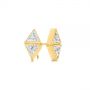 14k Yellow Gold 14k Yellow Gold Modern Bezel Set Trillion Diamond Earrings - Front View -  106064 - Thumbnail