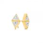 14k Yellow Gold 14k Yellow Gold Modern Bezel Set Trillion Diamond Earrings - Front View -  106064 - Thumbnail
