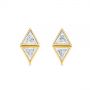 18k Yellow Gold 18k Yellow Gold Modern Bezel Set Trillion Diamond Earrings - Three-Quarter View -  106064 - Thumbnail