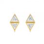 14k Yellow Gold 14k Yellow Gold Modern Bezel Set Trillion Diamond Earrings - Three-Quarter View -  106064 - Thumbnail