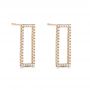 14k Rose Gold Modern Diamond Earrings - Front View -  103780 - Thumbnail