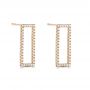 14k Rose Gold Modern Diamond Earrings - Front View -  103780 - Thumbnail