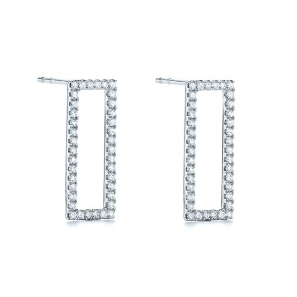  Platinum Platinum Modern Diamond Earrings - Front View -  103780