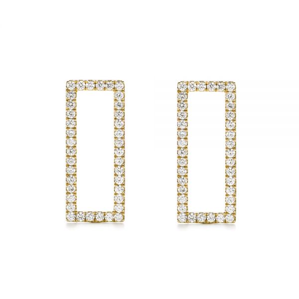 18k Yellow Gold 18k Yellow Gold Modern Diamond Earrings - Three-Quarter View -  103780