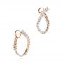14k Rose Gold 14k Rose Gold Modern Hoop Diamond Earrings - Front View -  106334 - Thumbnail