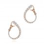 14k Rose Gold 14k Rose Gold Modern Hoop Diamond Earrings - Three-Quarter View -  106334 - Thumbnail
