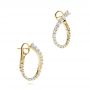 18k Yellow Gold 18k Yellow Gold Modern Hoop Diamond Earrings - Front View -  106334 - Thumbnail