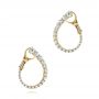 14k Yellow Gold 14k Yellow Gold Modern Hoop Diamond Earrings - Three-Quarter View -  106334 - Thumbnail