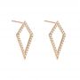 14k Rose Gold Modern Kite-shaped Diamond Earrings - Front View -  103777 - Thumbnail