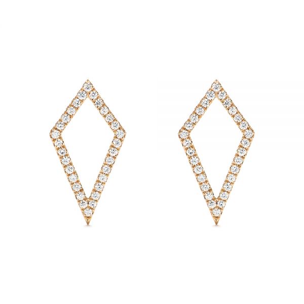 18k Rose Gold 18k Rose Gold Modern Kite-shaped Diamond Earrings - Three-Quarter View -  103777