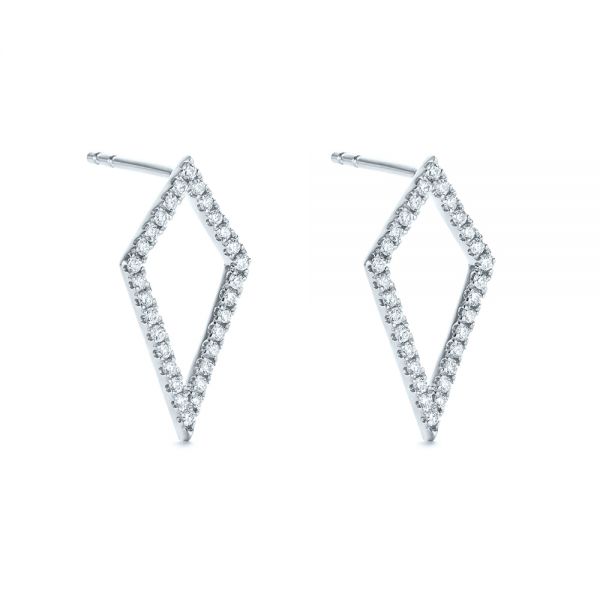  Platinum Platinum Modern Kite-shaped Diamond Earrings - Front View -  103777