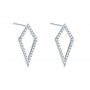  Platinum Platinum Modern Kite-shaped Diamond Earrings - Front View -  103777 - Thumbnail