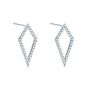 14k White Gold 14k White Gold Modern Kite-shaped Diamond Earrings - Front View -  103777 - Thumbnail