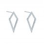 18k White Gold 18k White Gold Modern Kite-shaped Diamond Earrings - Front View -  103777 - Thumbnail