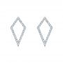  Platinum Platinum Modern Kite-shaped Diamond Earrings - Three-Quarter View -  103777 - Thumbnail