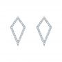 14k White Gold 14k White Gold Modern Kite-shaped Diamond Earrings - Three-Quarter View -  103777 - Thumbnail