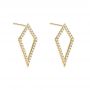 18k Yellow Gold 18k Yellow Gold Modern Kite-shaped Diamond Earrings - Front View -  103777 - Thumbnail