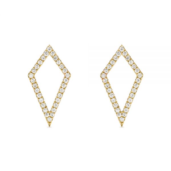 14k Yellow Gold 14k Yellow Gold Modern Kite-shaped Diamond Earrings - Three-Quarter View - 103777