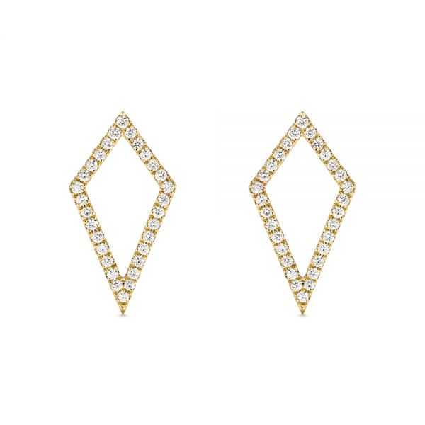 14k Yellow Gold 14k Yellow Gold Modern Kite-shaped Diamond Earrings - Three-Quarter View -  103777