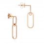 18k Rose Gold 18k Rose Gold Modern Paperclip Diamond Earrings - Front View -  106226 - Thumbnail