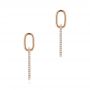 14k Rose Gold Modern Paperclip Diamond Earrings
