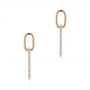 18k Rose Gold Modern Paperclip Diamond Earrings