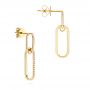 18k Yellow Gold 18k Yellow Gold Modern Paperclip Diamond Earrings - Front View -  106226 - Thumbnail