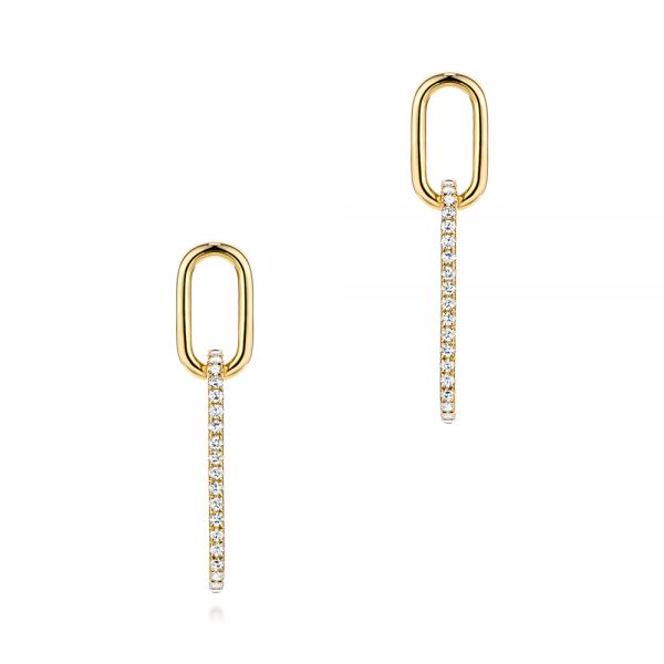 Modern Paperclip Diamond Earrings - Image