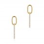 18k Yellow Gold 18k Yellow Gold Modern Paperclip Diamond Earrings - Three-Quarter View -  106226 - Thumbnail