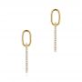 18k Yellow Gold Modern Paperclip Diamond Earrings