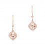 18k Rose Gold 18k Rose Gold Morganite Drop Earrings - Three-Quarter View -  102647 - Thumbnail
