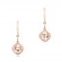 14k Rose Gold 14k Rose Gold Morganite Drop Earrings - Three-Quarter View -  102647 - Thumbnail