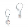 14k White Gold Morganite Drop Earrings - Front View -  102647 - Thumbnail