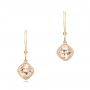 18k Yellow Gold 18k Yellow Gold Morganite Drop Earrings - Three-Quarter View -  102647 - Thumbnail