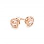 14k Rose Gold Morganite Stud Earrings - Front View -  102659 - Thumbnail