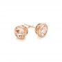 18k Rose Gold 18k Rose Gold Morganite Stud Earrings - Front View -  102659 - Thumbnail