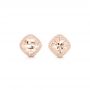 14k Rose Gold 14k Rose Gold Morganite Stud Earrings - Three-Quarter View -  102644 - Thumbnail