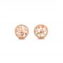 14k Rose Gold Morganite Stud Earrings - Three-Quarter View -  102659 - Thumbnail