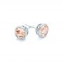  Platinum Platinum Morganite Stud Earrings - Front View -  102659 - Thumbnail