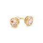 18k Yellow Gold 18k Yellow Gold Morganite Stud Earrings - Front View -  102659 - Thumbnail