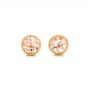 14k Yellow Gold 14k Yellow Gold Morganite Stud Earrings - Three-Quarter View -  102659 - Thumbnail