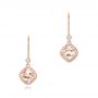 18k Rose Gold 18k Rose Gold Morganite And Diamond Earrings - Three-Quarter View -  102645 - Thumbnail