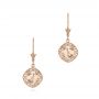 14k Rose Gold 14k Rose Gold Morganite And Diamond Earrings - Three-Quarter View -  103769 - Thumbnail