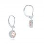 14k White Gold Morganite And Diamond Earrings - Front View -  102645 - Thumbnail