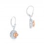 18k White Gold 18k White Gold Morganite And Diamond Earrings - Front View -  103769 - Thumbnail