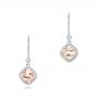14k White Gold Morganite And Diamond Earrings - Three-Quarter View -  102645 - Thumbnail