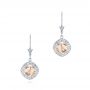  Platinum Platinum Morganite And Diamond Earrings - Three-Quarter View -  103769 - Thumbnail