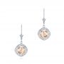 18k White Gold 18k White Gold Morganite And Diamond Earrings - Three-Quarter View -  103769 - Thumbnail